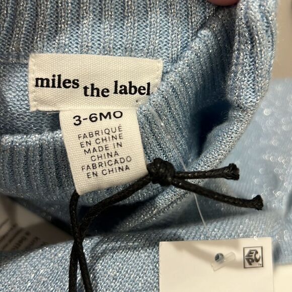 Miles the Label Metallic light blue sweater dress size 3-6 months NWT - Picture 13 of 15